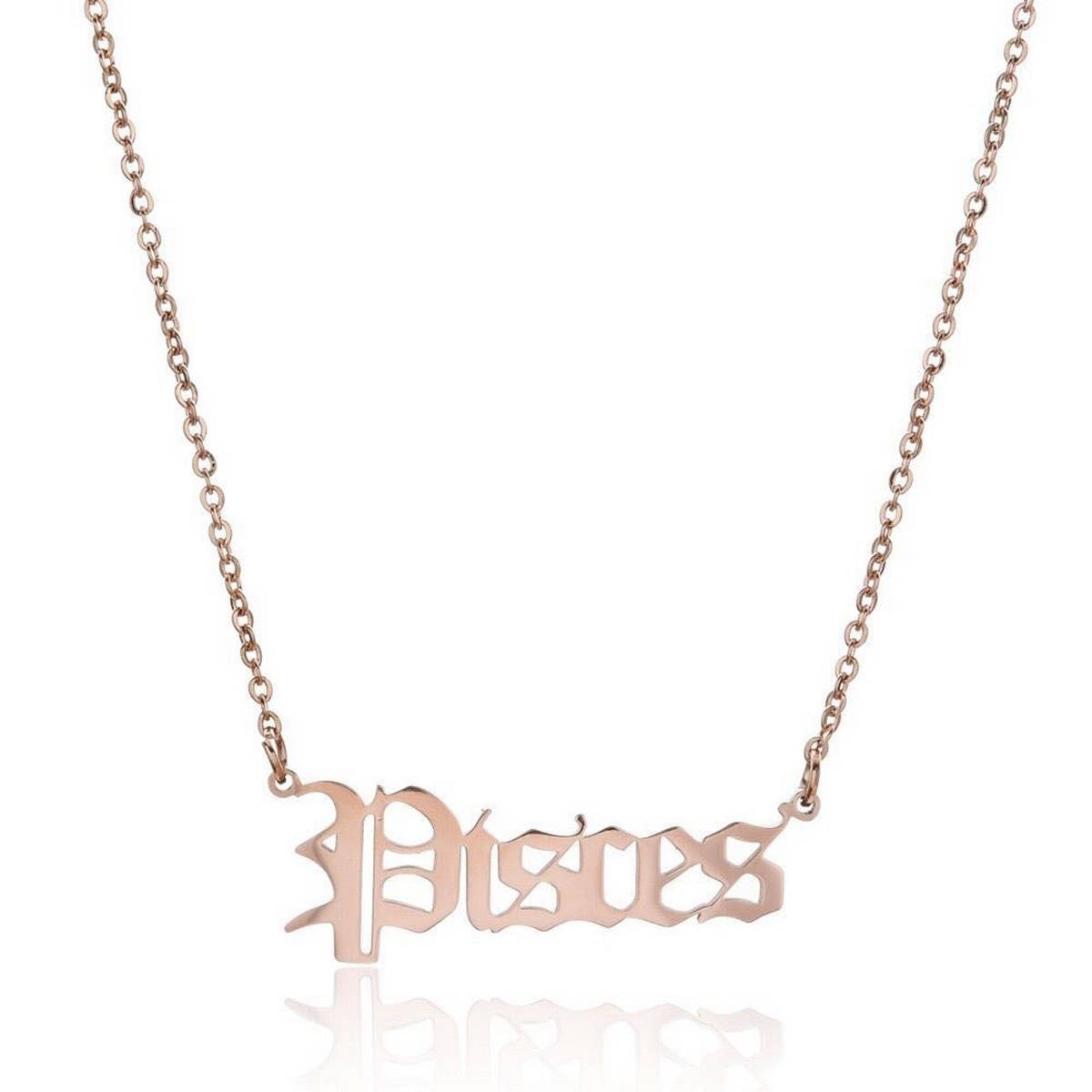 STAINLESS STEEL ZODIAC PENDANT CLAVICLE NECKLACE_CWMM2719