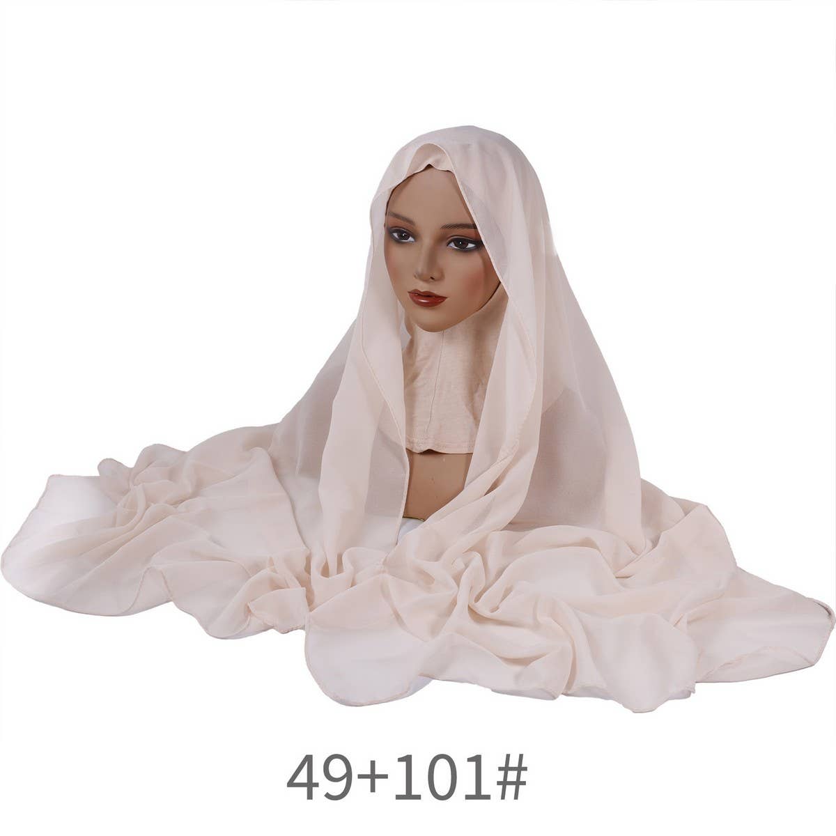 CLASSIC SOLID COLOR PEARL CHIFFON ETHNIC HEADSCARF