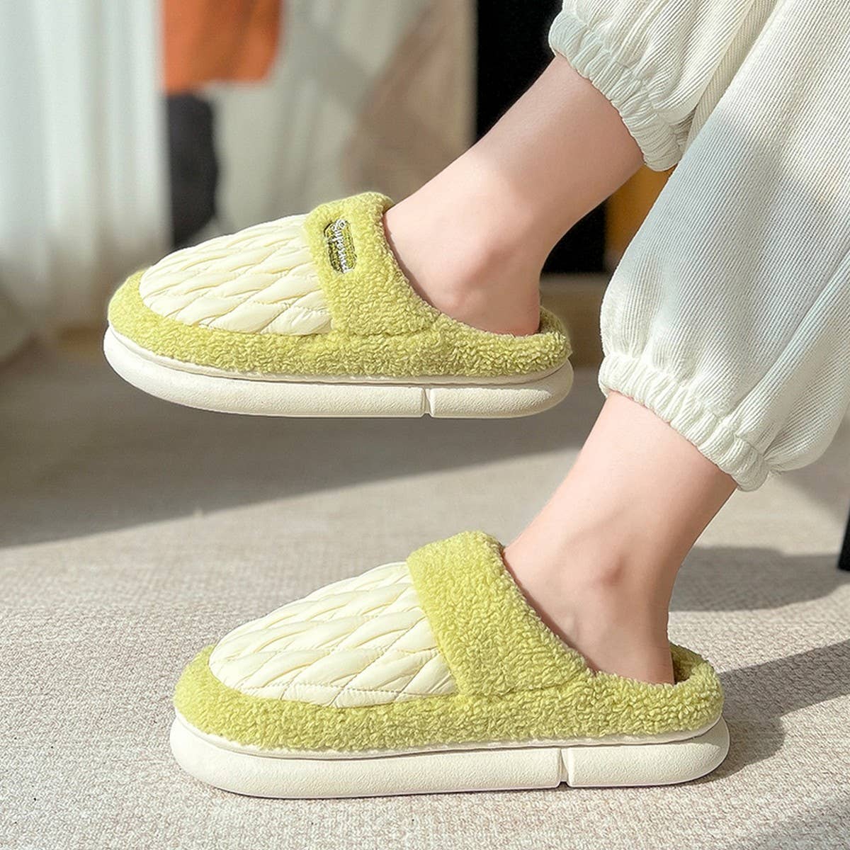 WINTER SLIPPERS WARM CUSHIONED SLIDES HOUSE SHOES_CWSHS0299