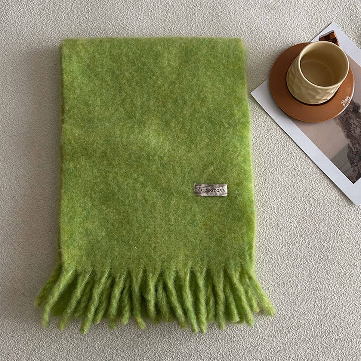 Chunky Wool Blend Scarf for Winter ? Solid Color