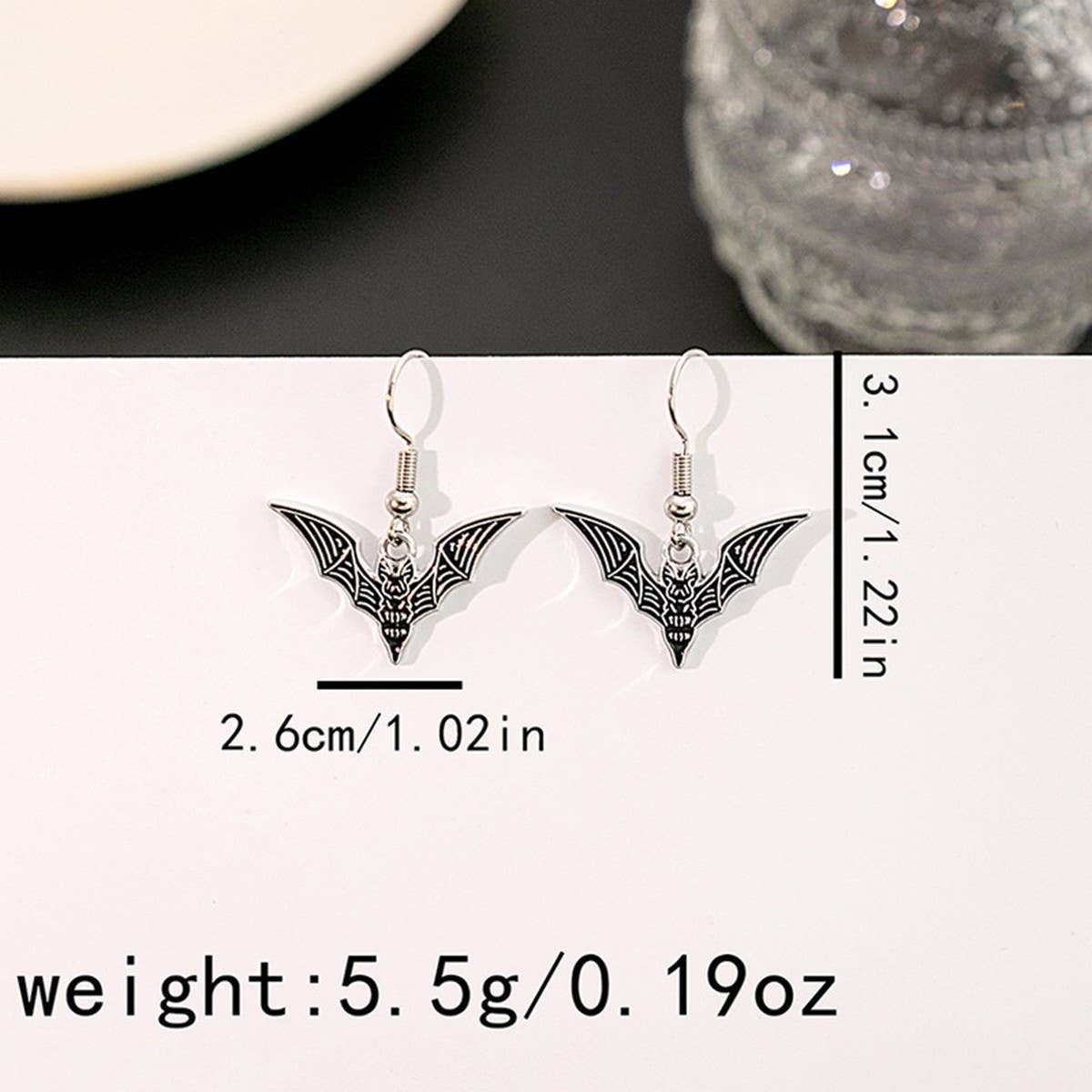 DARK HALLOWEEN FUNNY CREATIVE BAT EARRINGS