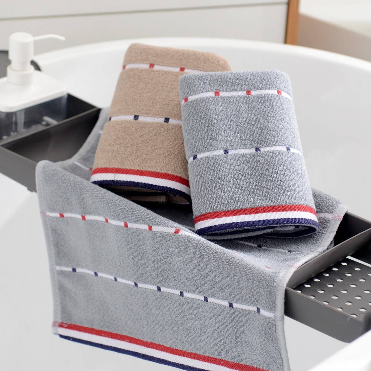 HOUSEHOLD STRIPED COTTON ABSORBENT TOWEL SOFT GIFT