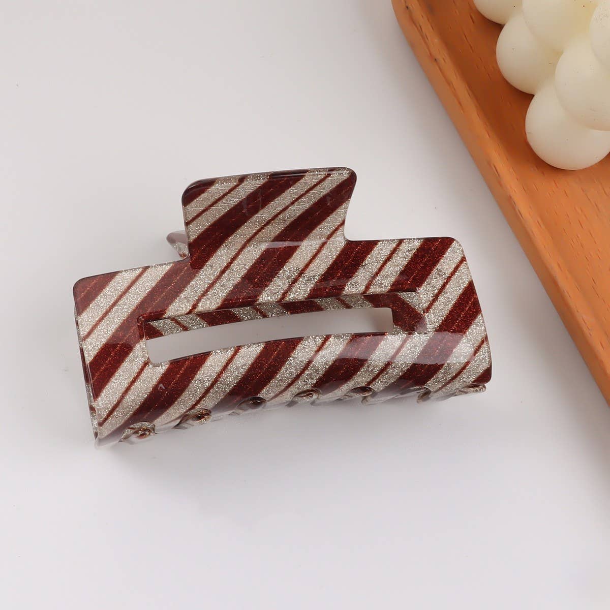 CWAHA1416_TWILL IRREGULAR RECTANGLE HAIR CLAW CLIP