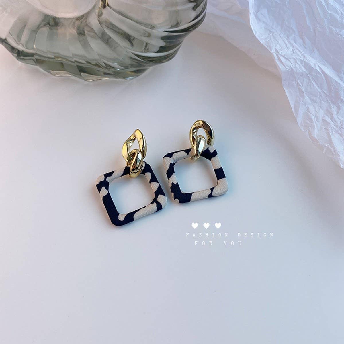 HONG KONG STYLE RETRO GEOMETRIC SQUARE EARRINGS_CWAJE2191