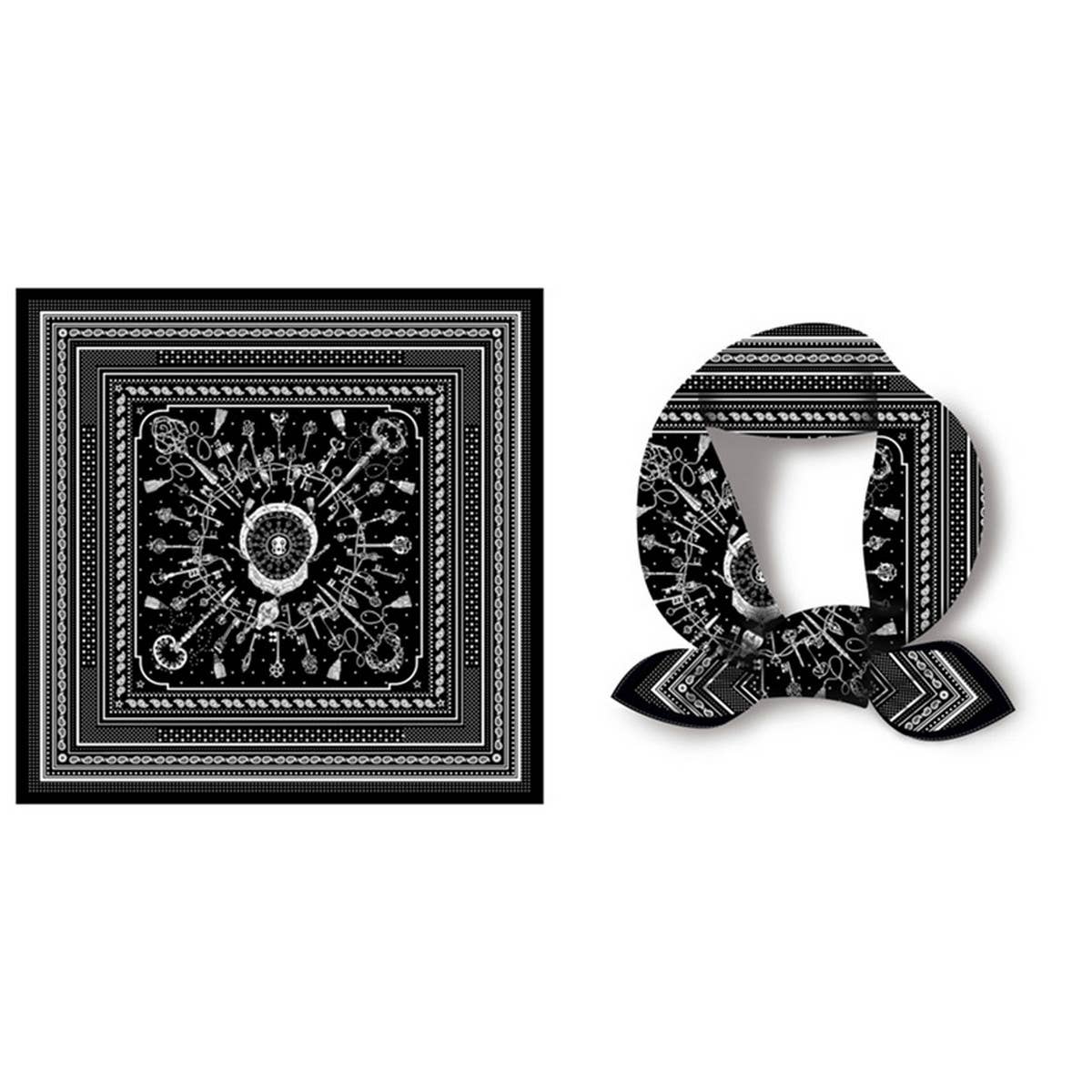 Faux Silk Paisley Print Scarf - Vintage Neck Wrap