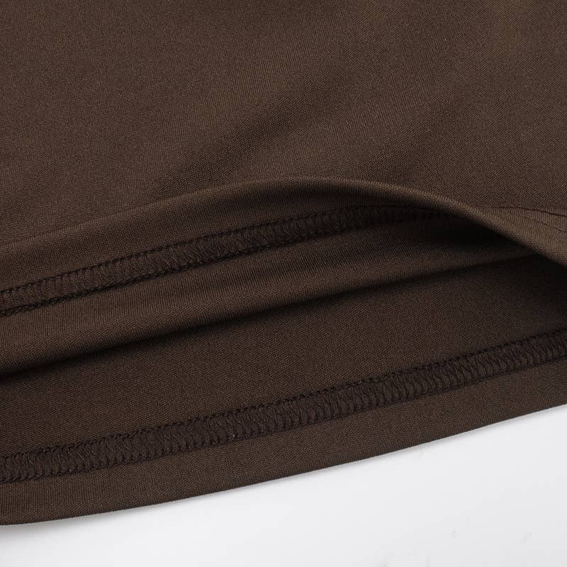 Round-neck straight-leg tie long pants set