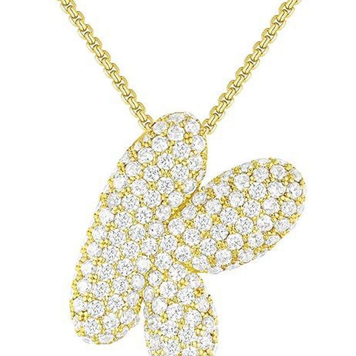 26 Letters Necklace - Copper Zirconia Pendant_CWMM5864