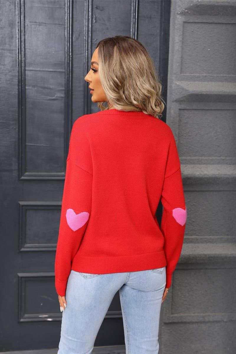 CWOSWL07589_HEART JACQUARD VALENTINE'S DAY KNIT TOP