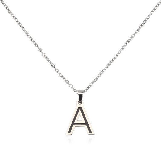CWAJE05716_STAINLESS STEEL ALPHABET LETTER PENDANT NECKLACE