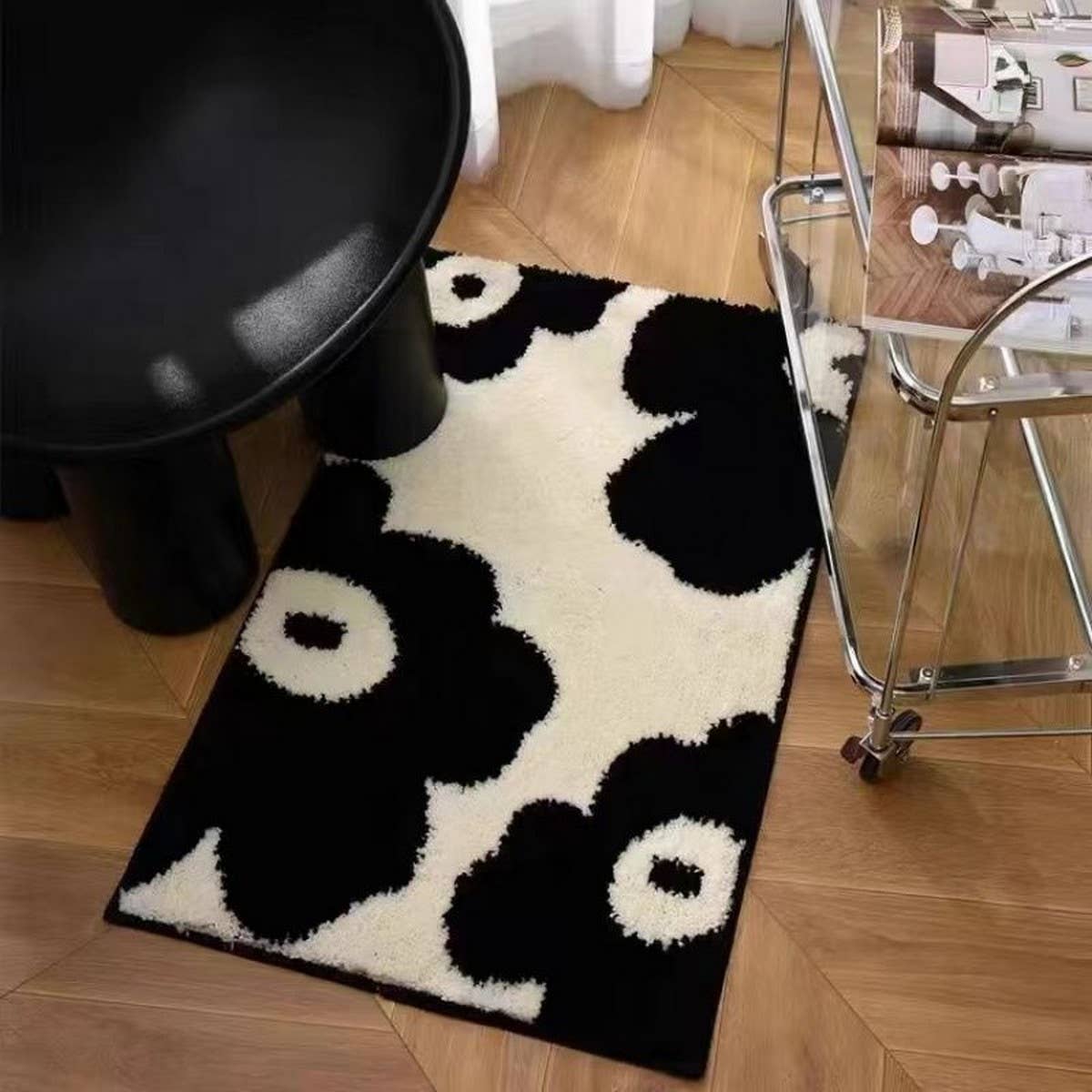 Fleece Bathroom Mat, Absorbent Non-Slip Door Rug