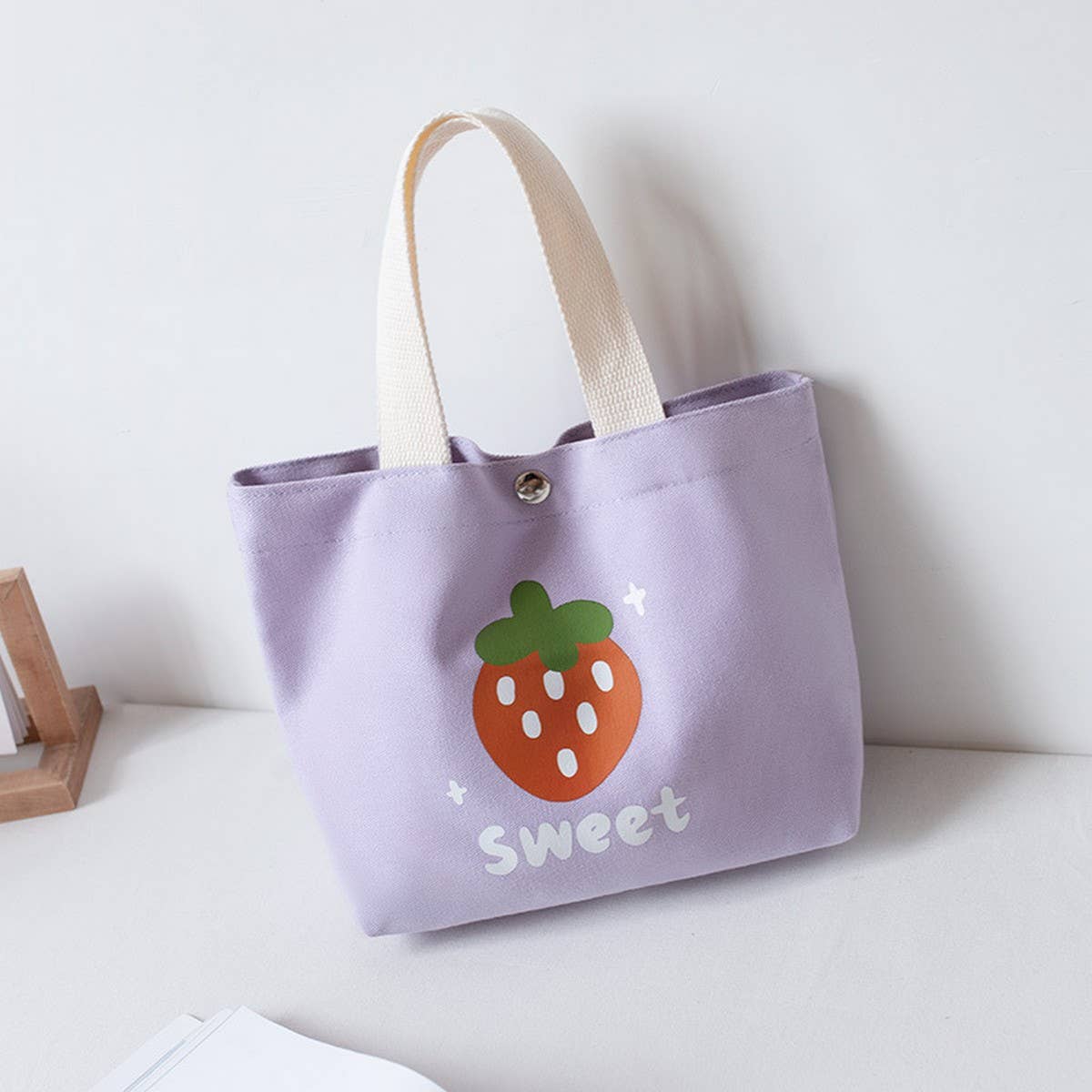 Cute Canvas Lunch Tote Bag for Women, Small_CWAB5665