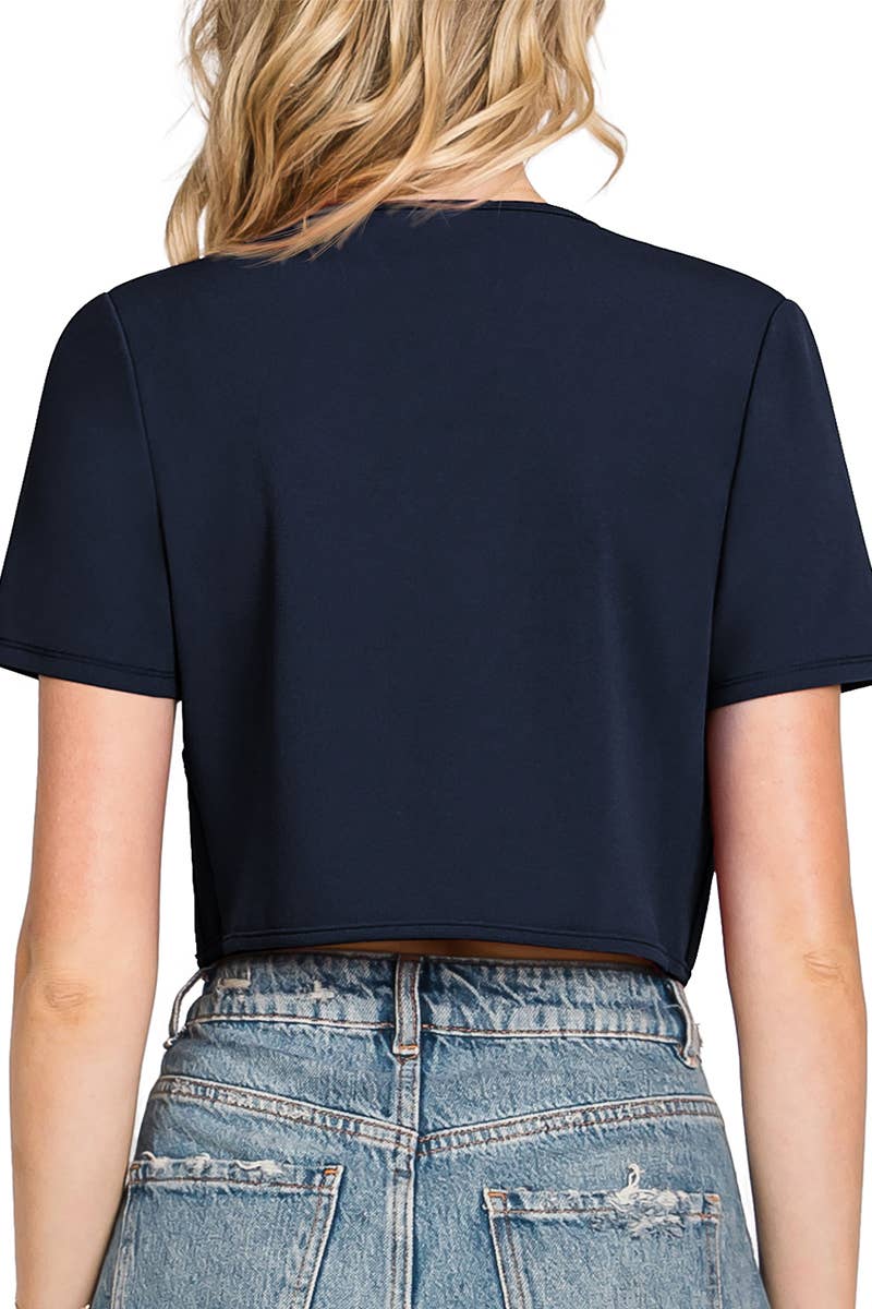 CWOBL092_Short Sleeve  Bolero Open Front Cardigan