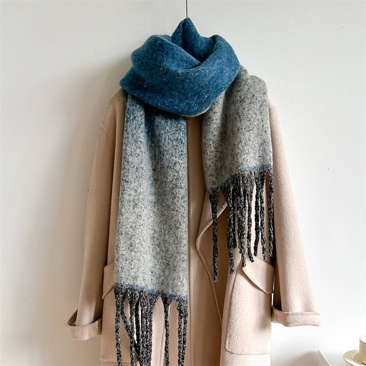 Thick Ombre Scarf Cashmere Touch Winter Shawl