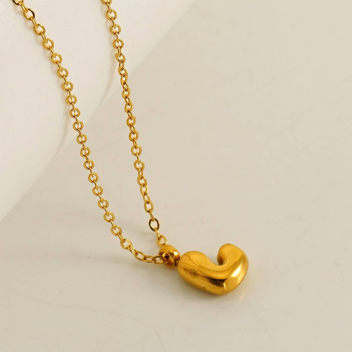 CWAJE1939_Mini Simple Bubble Letter Necklace,Gold
