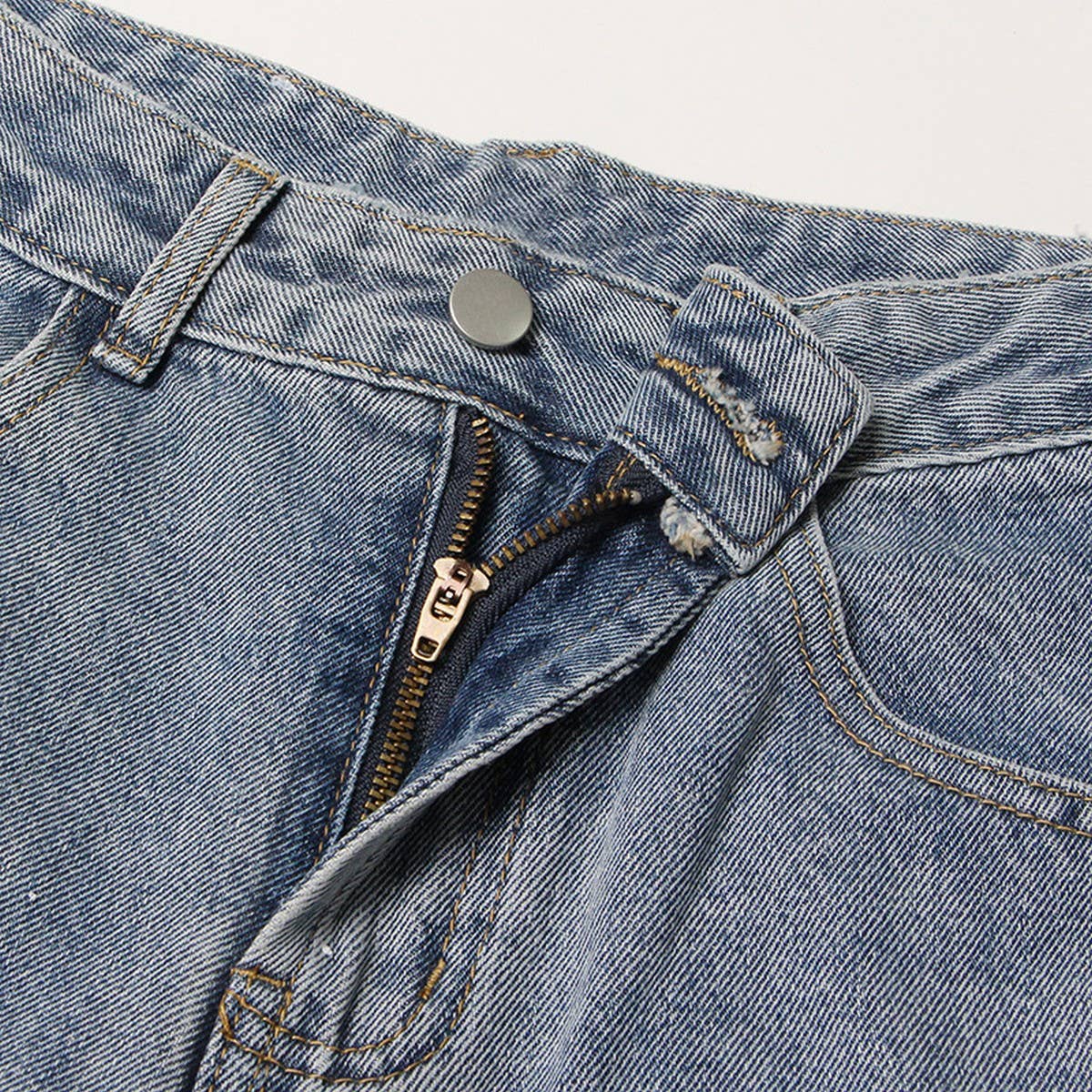 WOMENS HIGH WAISTED STRAIGHT LEG PATCHWORK JEANS