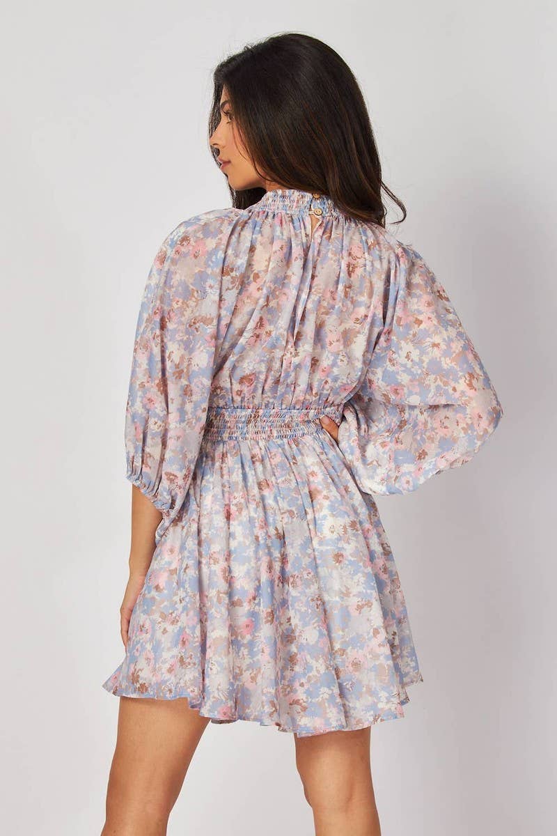 CWDSD8852_SUMMER FLORAL BOHEMIAN SHORT DRESS