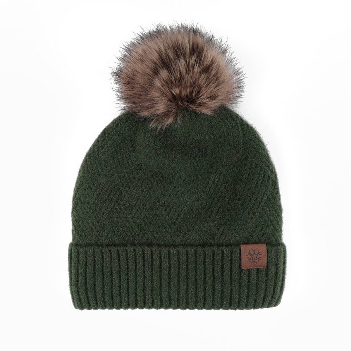 WINTER DOUBLE PLUSH BALL KNITTED HAT FOR WOMEN_CWAH2456