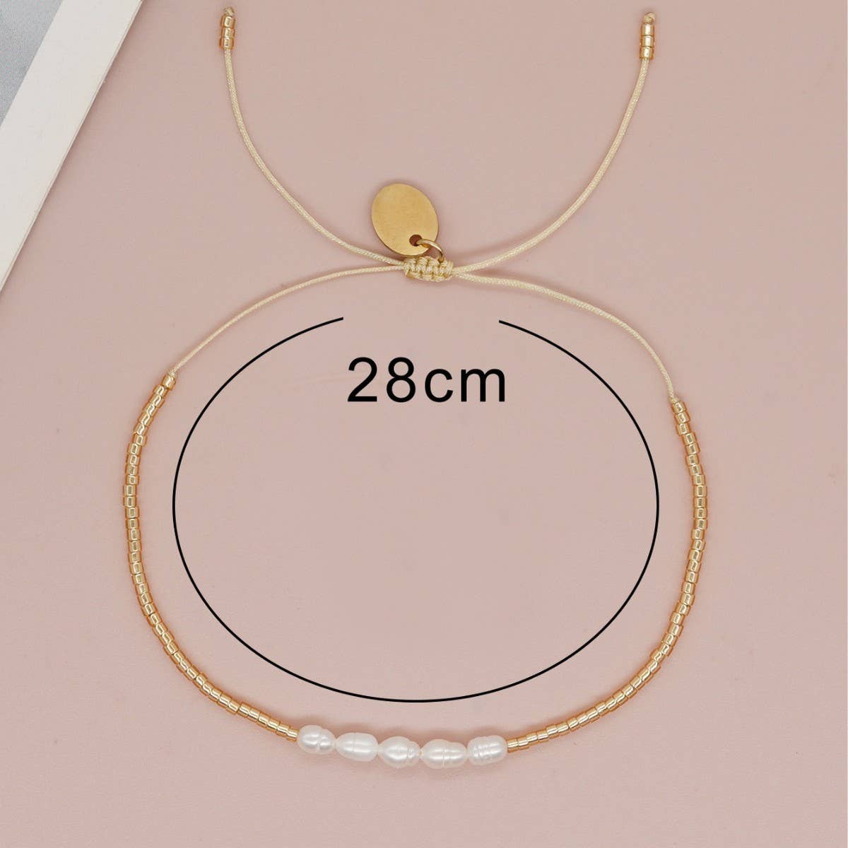 HANDMADE BAROQUE GOLD RICE BEAD BRACELET_CWAB4634