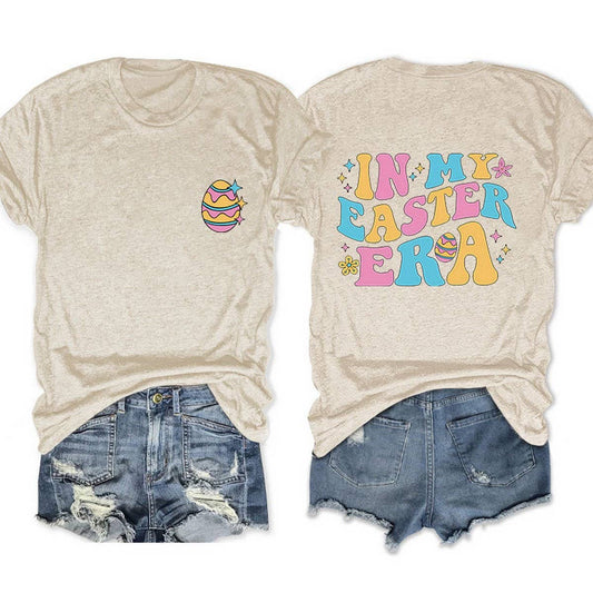 EASTER TREND DOUBLE SIDED LETTER PRINTED TEES_CWTTS0869