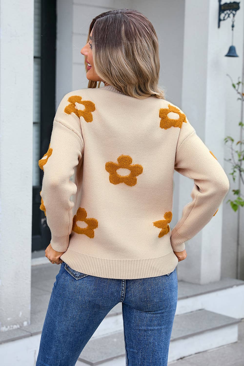WOMEN'S FLORAL PERSONALITY PLUS-SIZE SWEATER