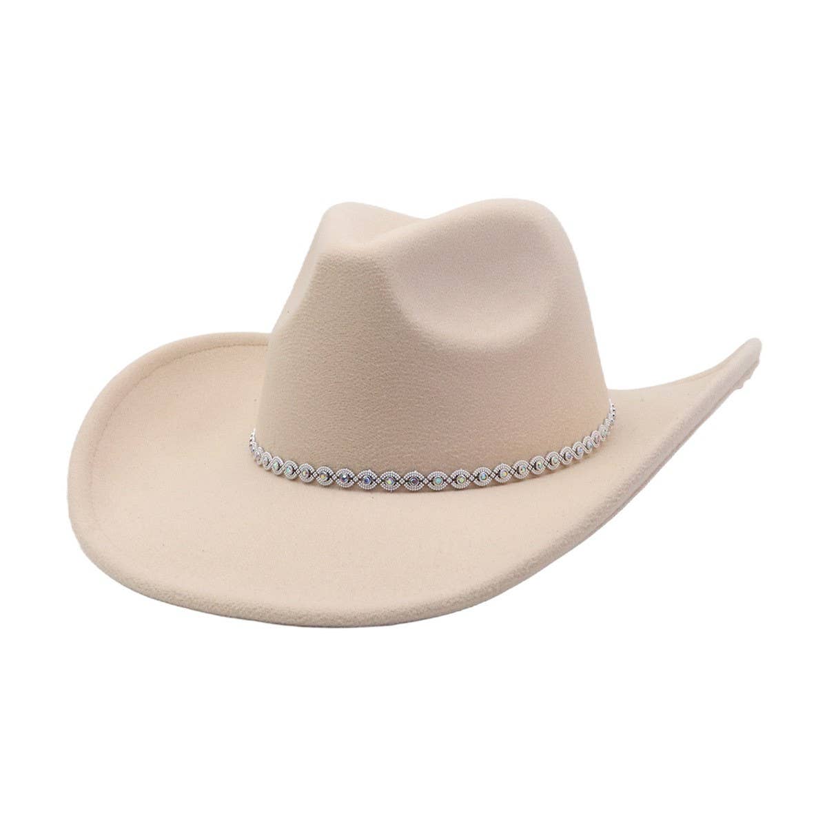 New Western Cowboy Fedora Hat Ethnic Wool Style_CWAH04475