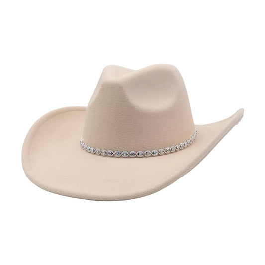 New Western Cowboy Fedora Hat Ethnic Wool Style_CWAH04475