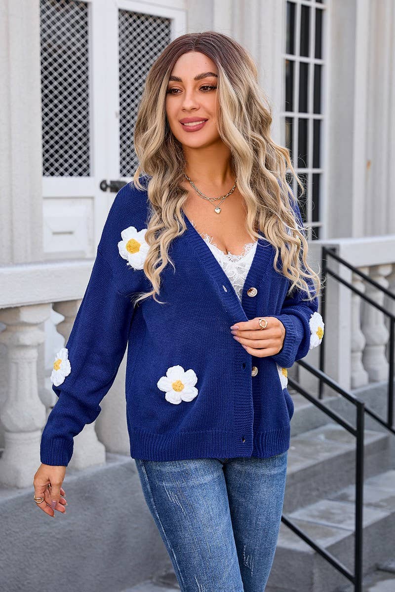 CWOCAL0929_FLORAL BUTTON KNIT CARDIGAN JACKET