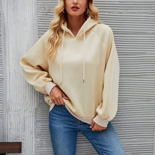 Fashion simple solid color casual hoodie