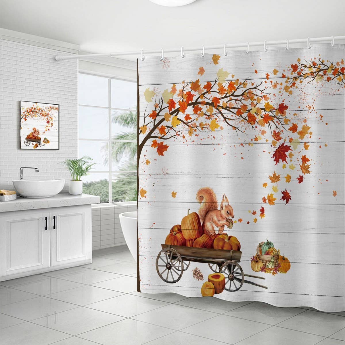 HARVEST PUMPKIN SERIES SHOWER CURTAIN