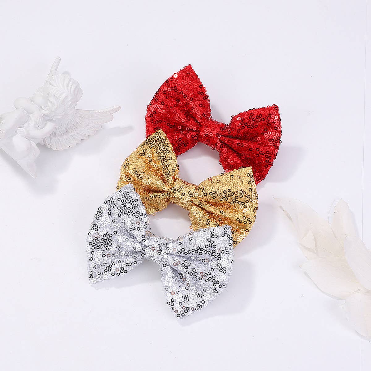 SEQUINED HANDMADE CHILDREN'S BOW HAIRPIN