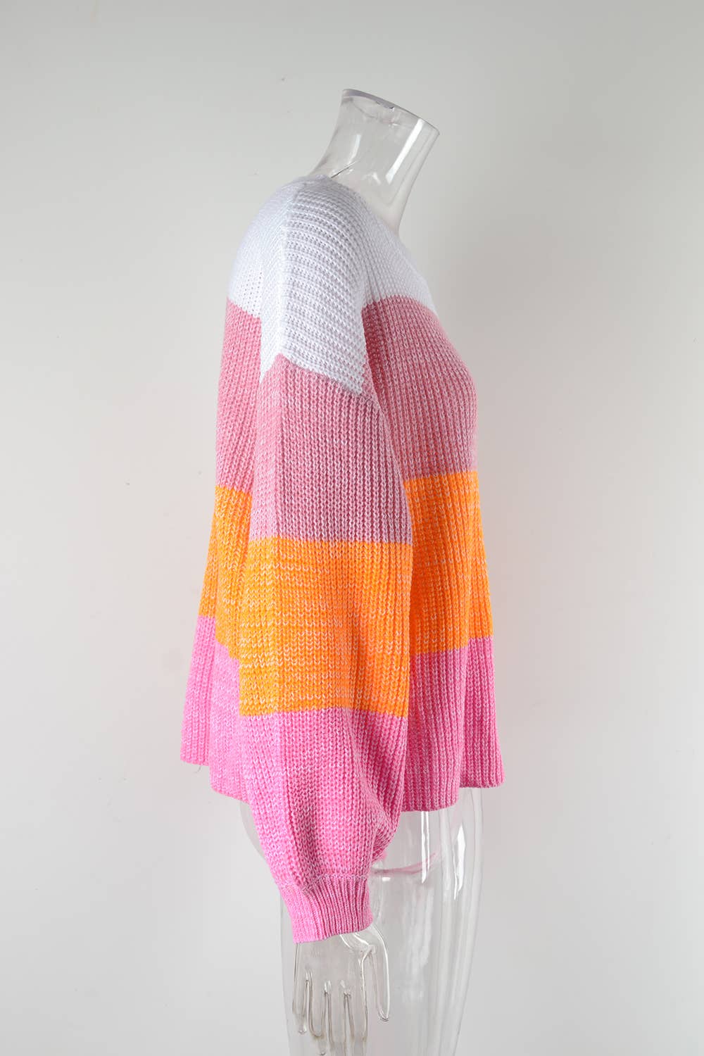 Patchwork Color Contrast Pullover Sweater