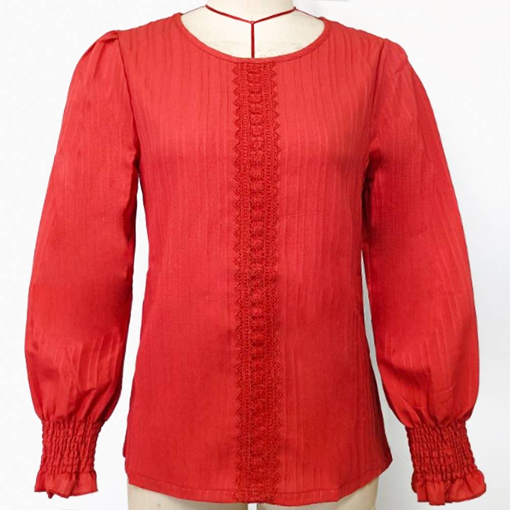 TEMPERAMENT LACE PATCHWORK BLOUSE