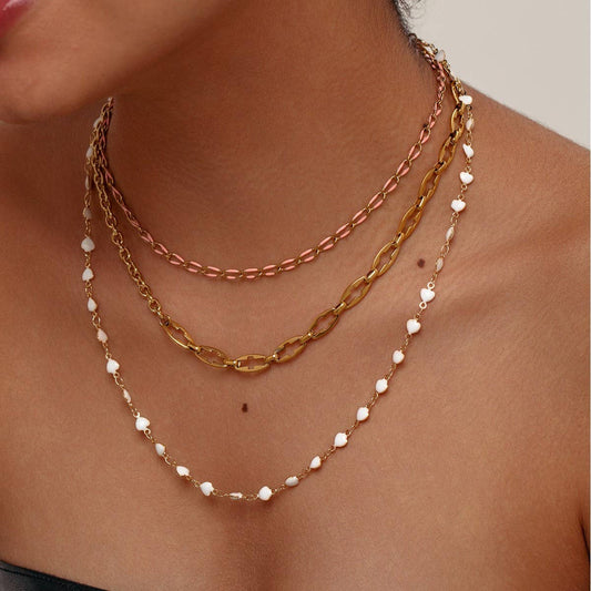 STAINLESS STEEL GOLD-PLATED CLAVICLE NECKLACE_CWMM3676