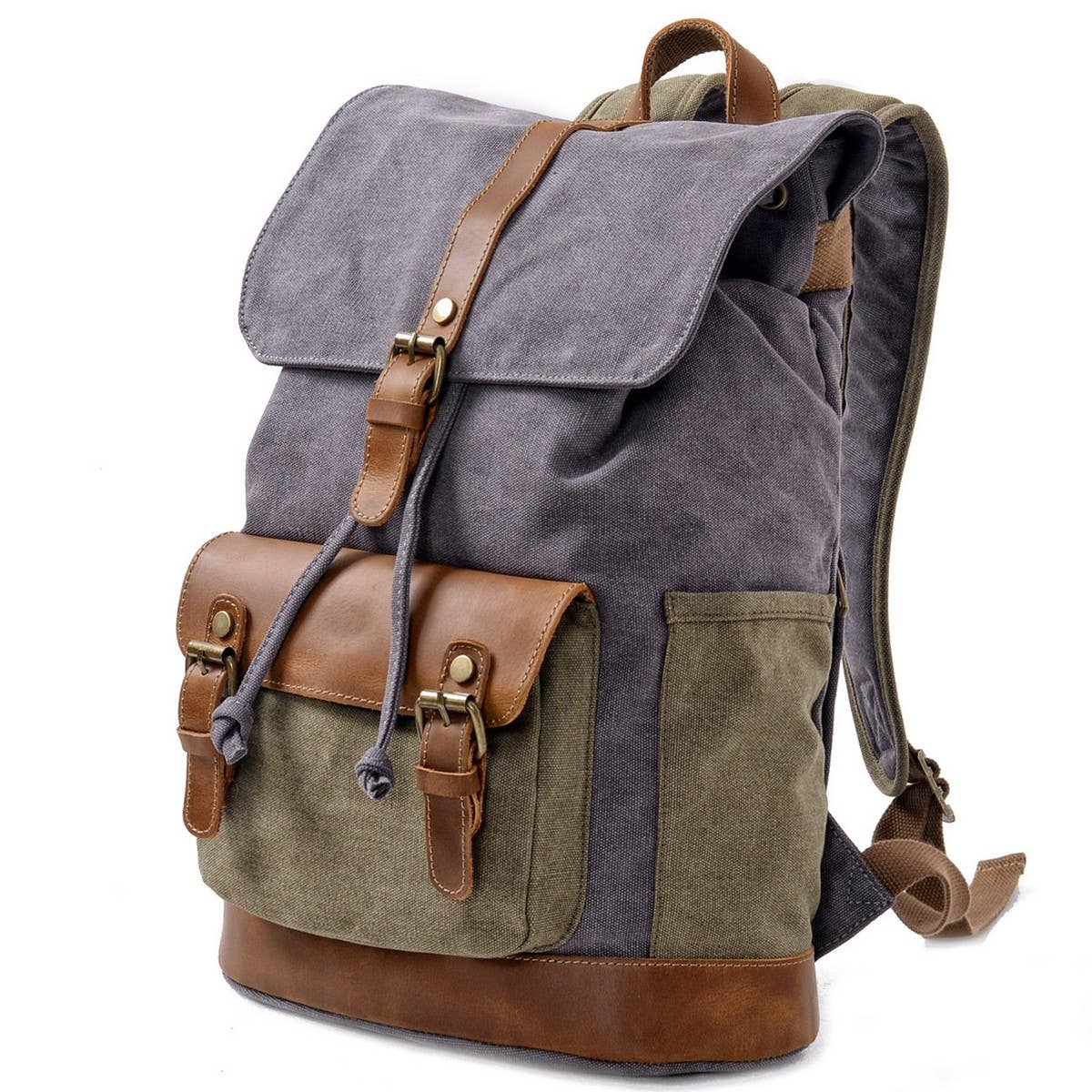 Men's Vintage Canvas Travel Hiking Backpack_CWAB5553