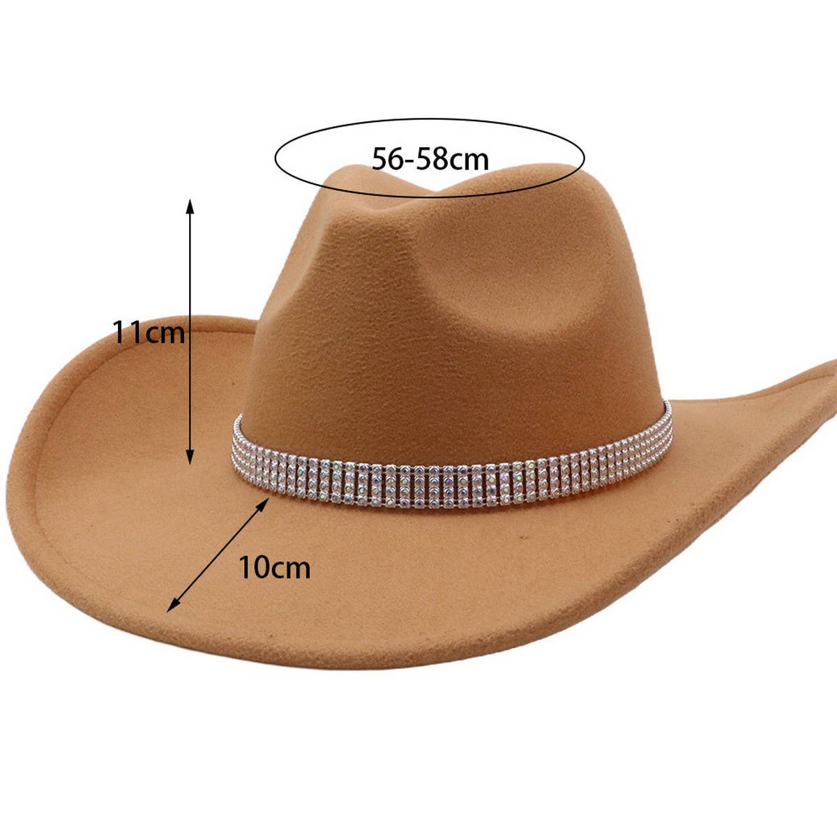 Men & Women Wool Blend Cowboy Fedora Hat Western_CWAH04375