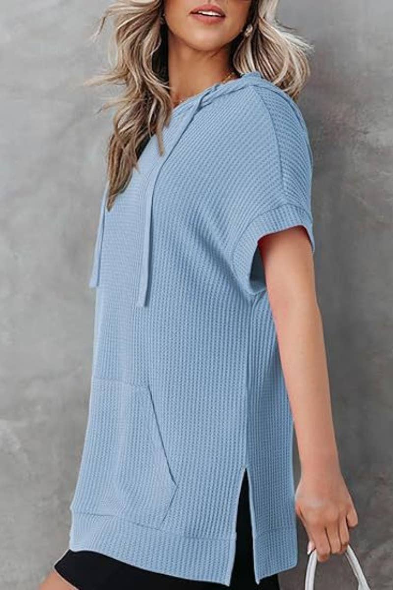 CWDSD4920_SUMMER DRAWSTRING HOODED DRESS SHORT