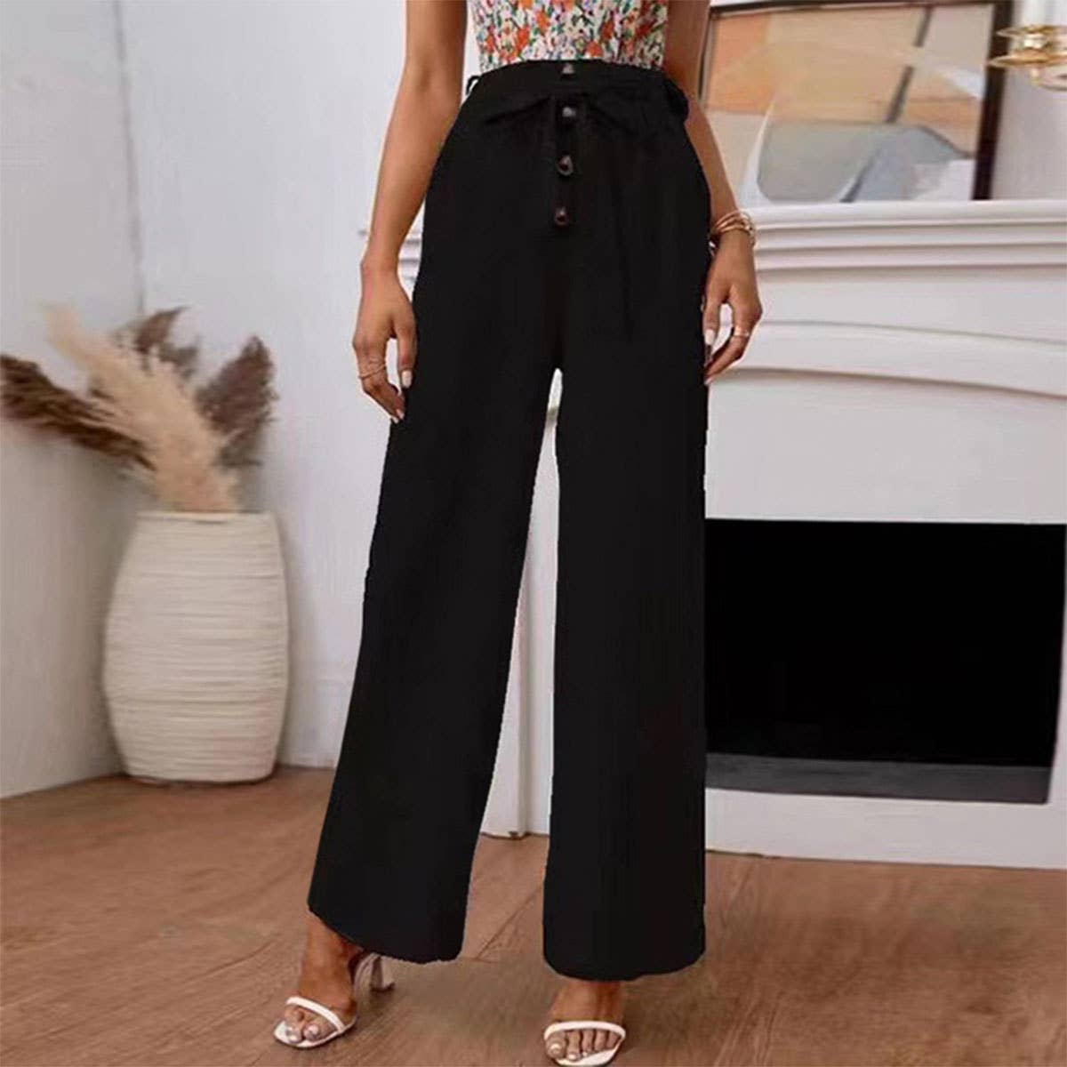 HIGH WAIST CASUAL ALL-IN-ONE STRAIGHT STRAP PANTS