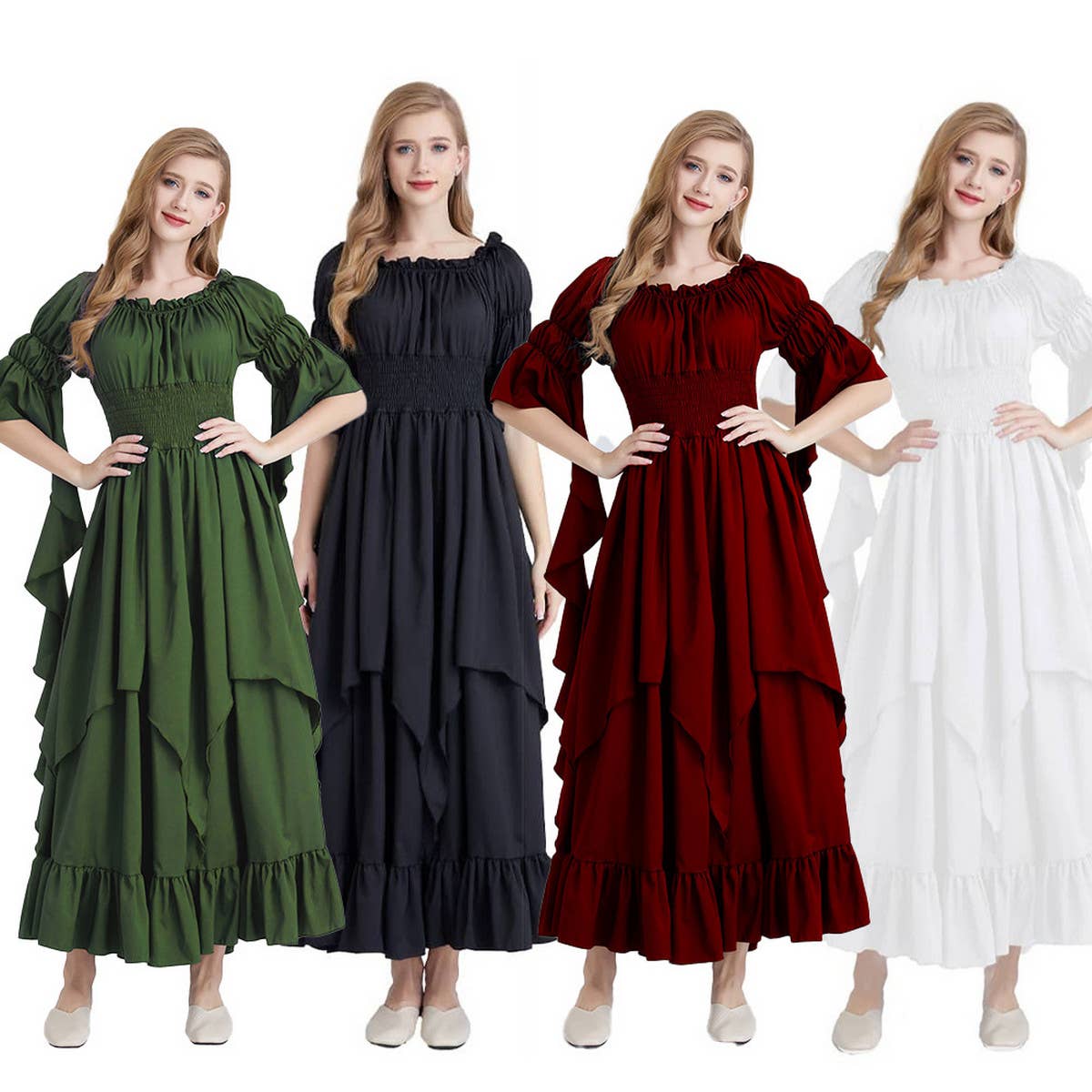 HALLOWEEN COSTUME SQUARE NECK TIED WAIST DRESS