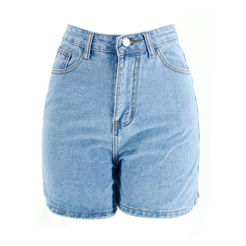 PLUS SIZE SLIM STRAIGHT LEG DENIM SHORTS