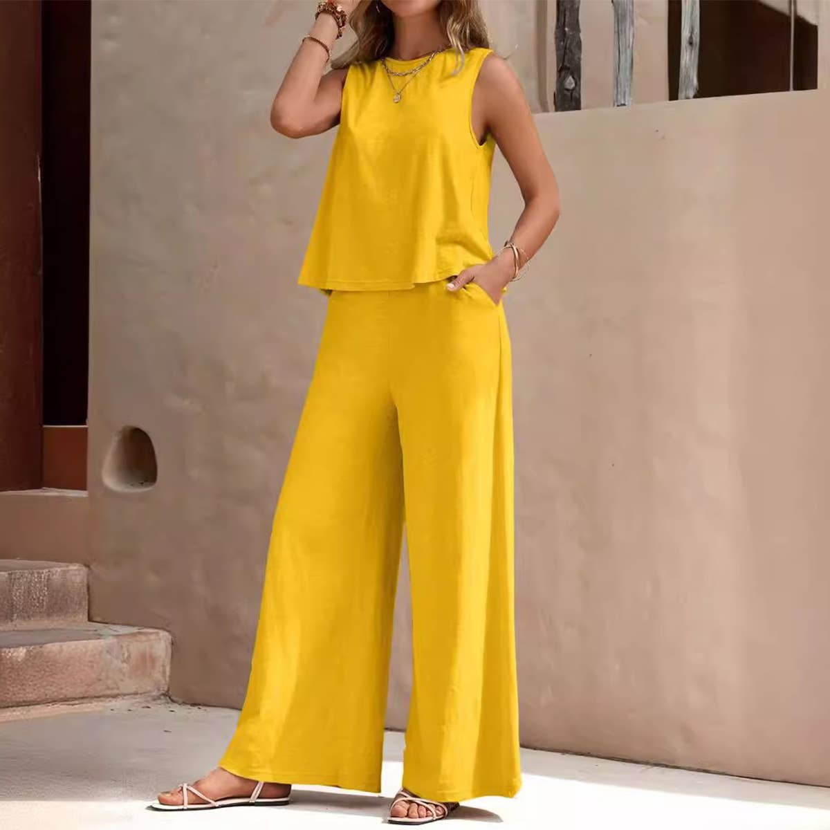 Fashion pullover round neck casual cotton suit