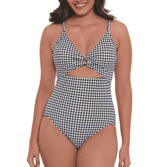 LEOPARD PRINT SLIM CUT-OUT BIKINI SWIMSUIT