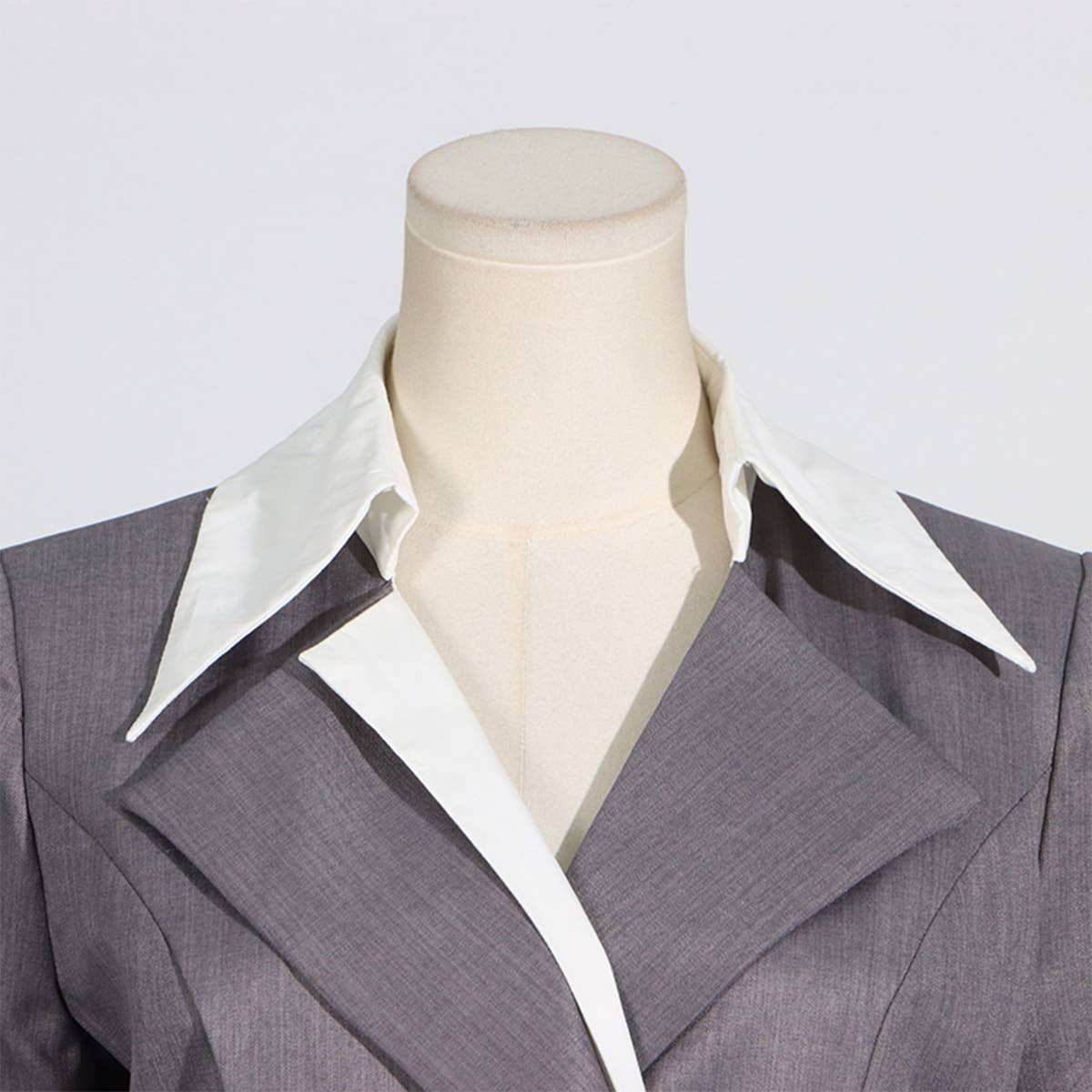Elegant Colorblock Tie-Waist Slim Blazer