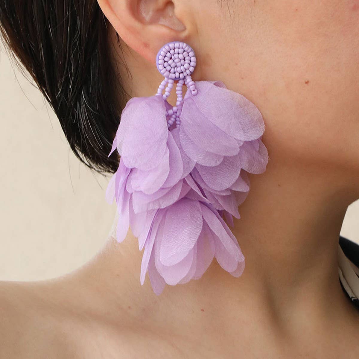 Handmade Fabric Tassel Earrings Bold Statement