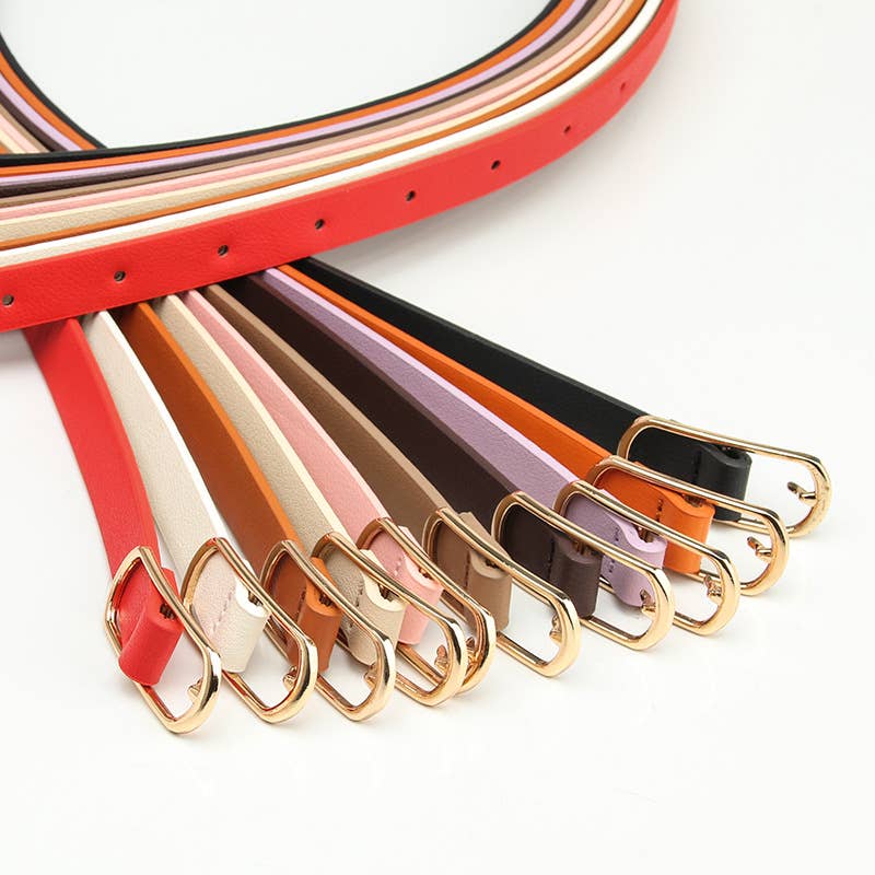Versatile multi-color women's thin waist belt