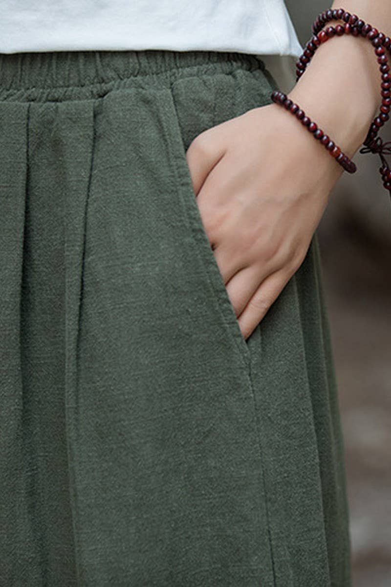 CWBLP1377_COTTON AND LINEN SAND-WASHED WIDE-LEG TROUSERS