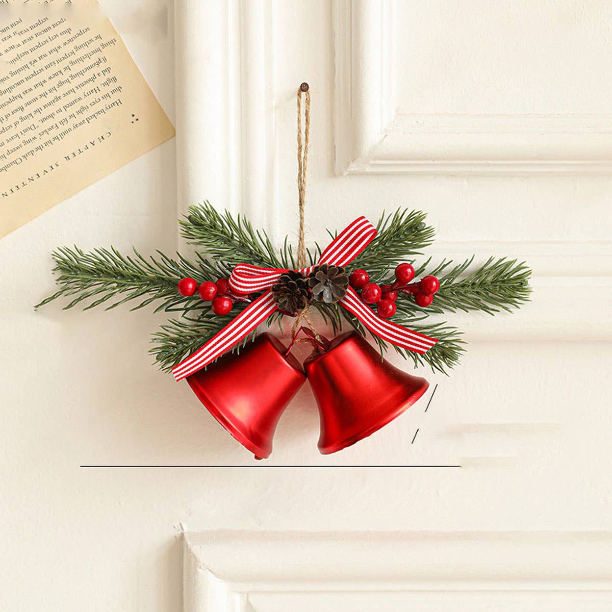 CWMM10367_CHRISTMAS BELL BOW ORNAMENTS TREE DOOR DECORATIONS