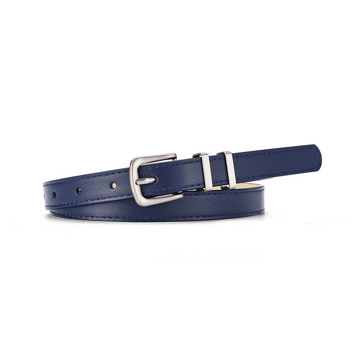 SIMPLE NEW MULTI-COLOR SILVER BUCKLE BELT_CWABE0586