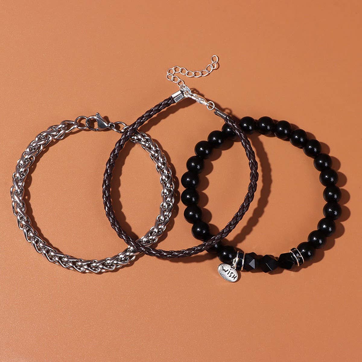 CWAJE4224_NATURAL STONE BEADS ALLOY THREE-PIECE BRACELET