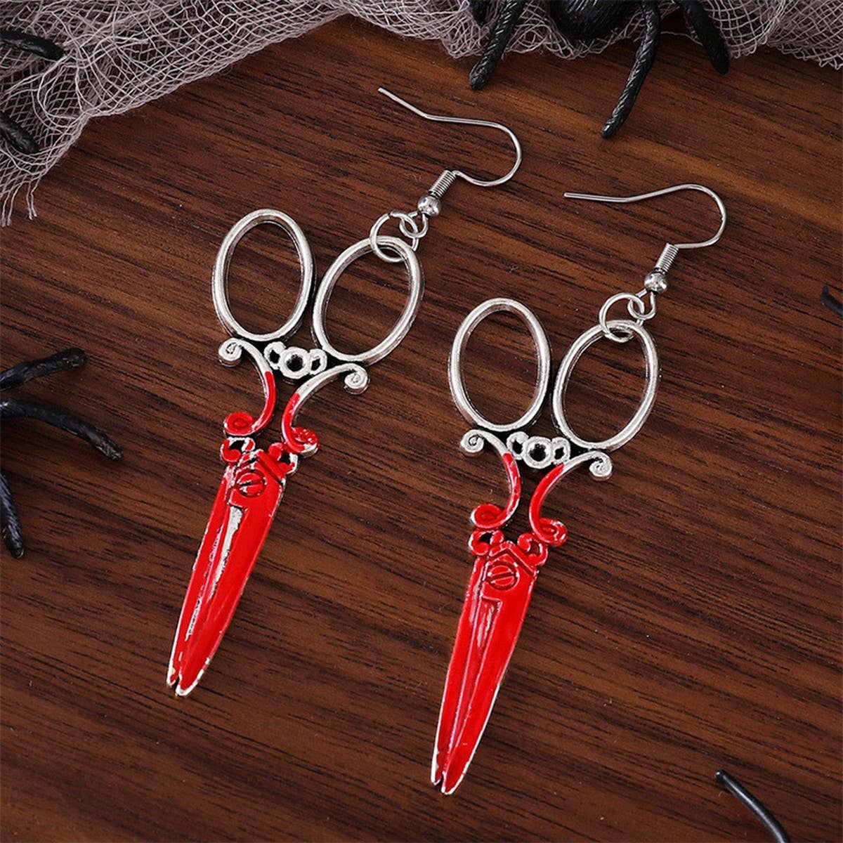 HALLOWEEN BLOODY HORROR SCISSORS AXE EARRINGS