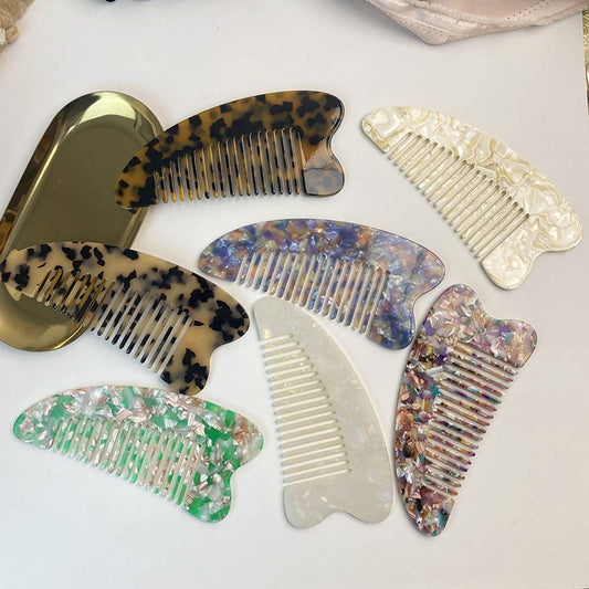 Acetate Anti-Static Comb with Fine Teeth & Heart_CWMM6437